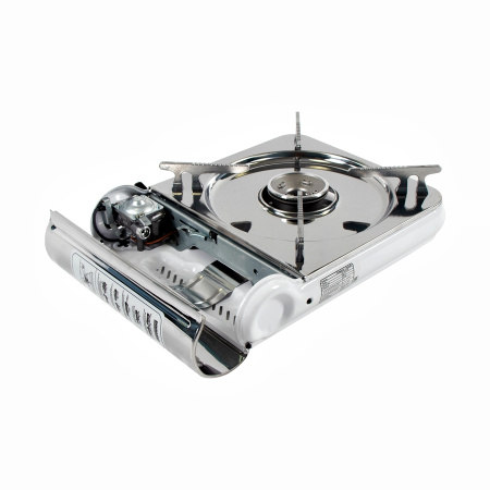 Плита наст. газовая "СЛЕДОПЫТ - DeluxE", (с подогревом) нерж. сталь/6/