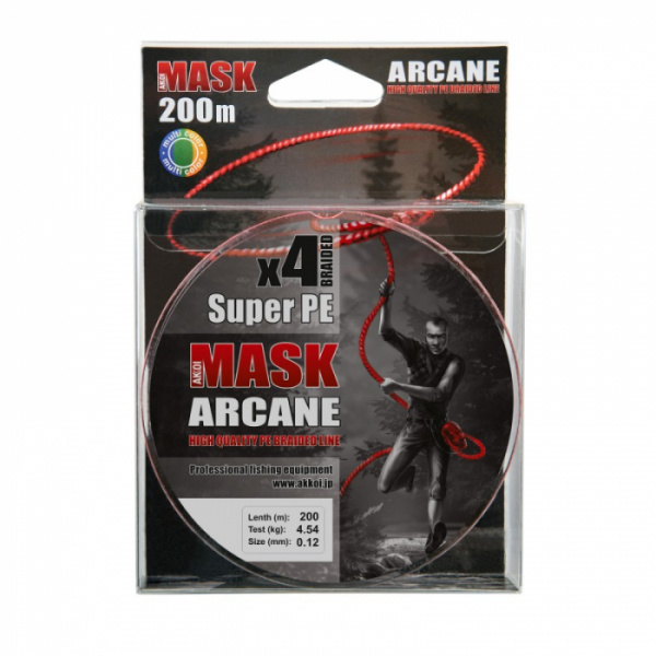 Леска плетёная AKKOI MaskArcane X4-200 (multi color) d0,24mm