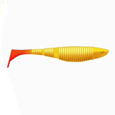 Приманка ZUB-WIBRA  90мм(3,5")-5шт, (цвет 011) желтое тело-красный хвост
