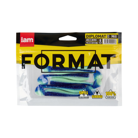 Силиконовая приманка FORMAT DIPLOMAT 74mm (6шт.) цвет F01