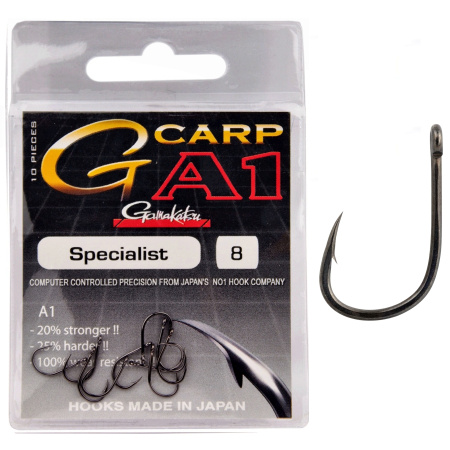 Крючки Gamakatsu A1 G-CARP SPECIALIST HOOKS разм. 08 10шт. Крючки Gamakatsu A1 G-CARP SPECIALIST HOOKS разм. 08 10шт.