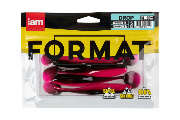 Силиконовая приманка FORMAT DROP 100mm (5шт.) цвет F15n Силиконовая приманка FORMAT DROP 100mm (5шт.) цвет F15n