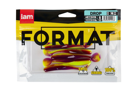 Силиконовая приманка FORMAT DROP  74mm (6шт.) цвет F26