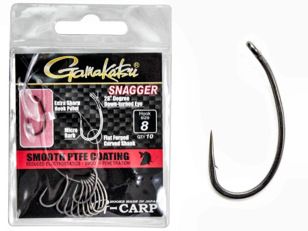 Крючки Gamakatsu G-CARP SNAGGER HOOKS разм. 08 10шт. Крючки Gamakatsu G-CARP SNAGGER HOOKS разм. 08 10шт.