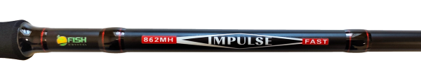 Удилище спиннинговое "IMPULSE" FISH CRYSTAL , 2 секции, полая верш, длина 2.55 м, тест 10-40 г