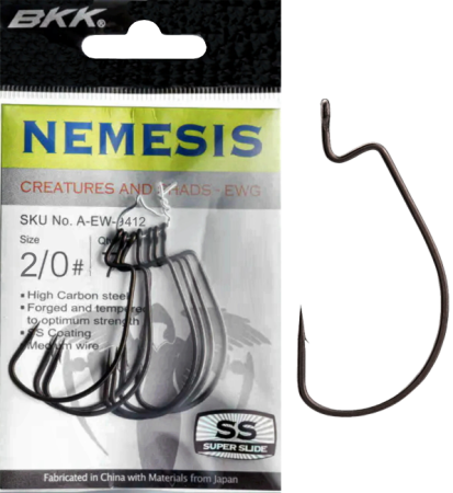 Крючок офсетный BKK Nemesis 9004 (A-EW-9412) #2/0 (7шт)
