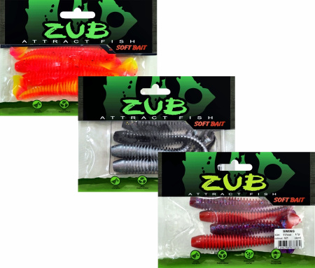 Приманка ZUB-SWING 117мм(4,6")-4шт, (цвет 037) голубой верх-натурал низ