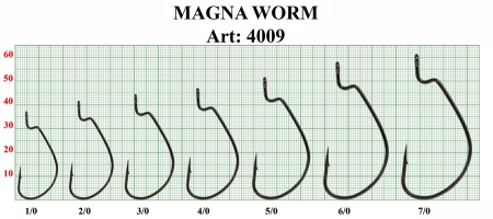 Крючок офсетный FS MAGNA WORM, №3/0 (5 шт)