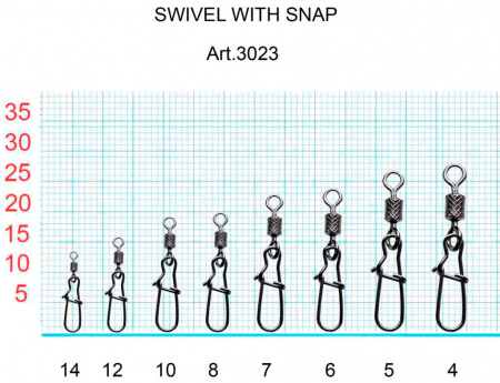 Вертлюжок с накаткой и застежкой Nice, №12 (9 кг), (упак. 9 шт)