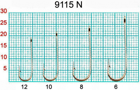 Крючок СТАВРИДНЫЙ с ушком, №12, покрытие Ni (10 шт)