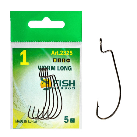 Крючок офсетный FS WORM LONG, №2 (5 шт)