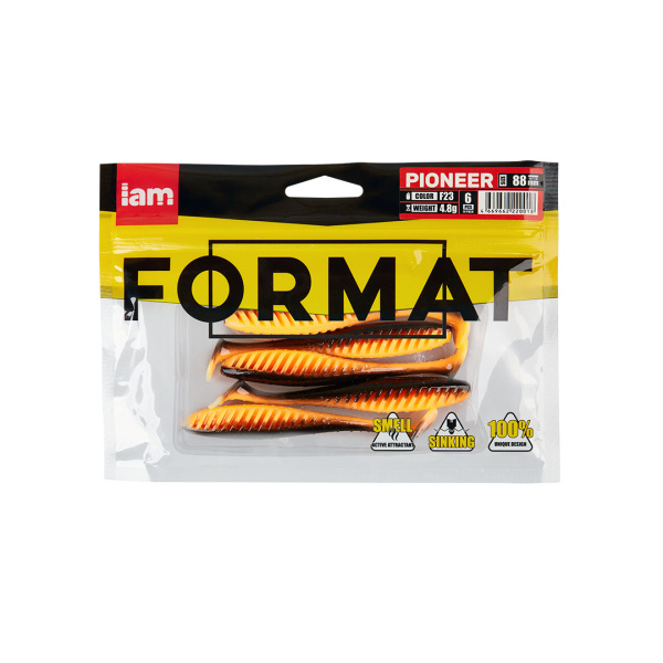 Силиконовая приманка FORMAT PIONEER 88mm (6шт.) цвет F23