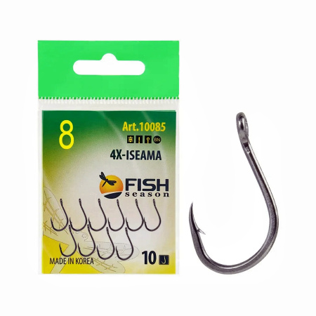 Крючок 4X-ISEAMA-RING №8 с ушком, покрытие BN (10 шт)