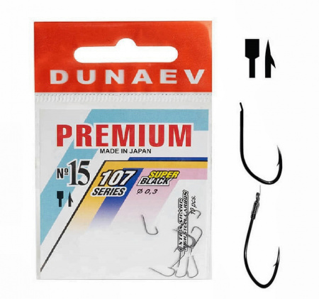 Крючок Dunaev Premium 107 #15 (упак. 10 шт)