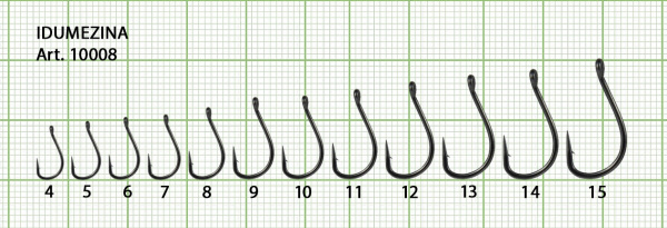 Крючок IDUMEZINA-RING №8 с ушком, покрытие BN (упак. 10 шт) Крючок IDUMEZINA-RING №8 с ушком, покрытие BN (упак. 10 шт)