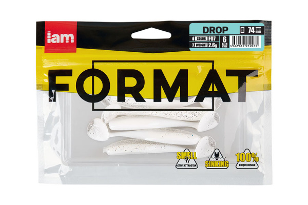 Силиконовая приманка FORMAT DROP  74mm (6шт.) цвет F07 Силиконовая приманка FORMAT DROP  74mm (6шт.) цвет F07