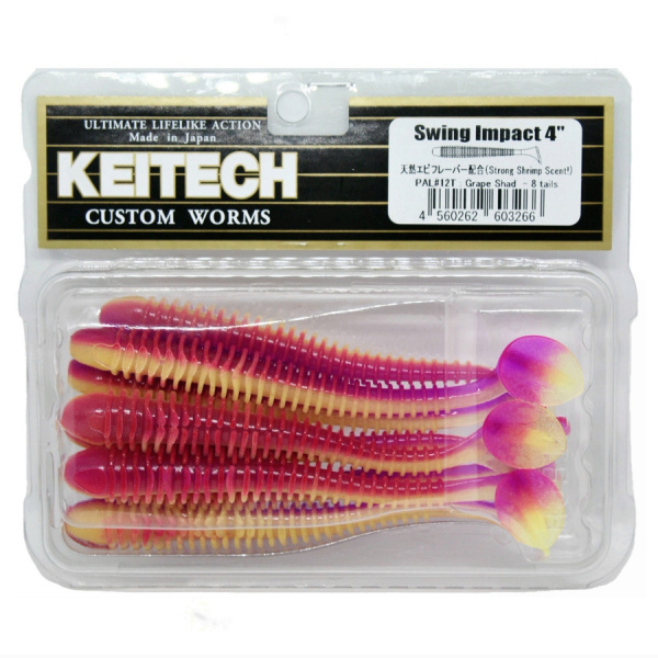Приманка силиконовая Keitech Swing Impact 4" PAL #12 Grape Shad