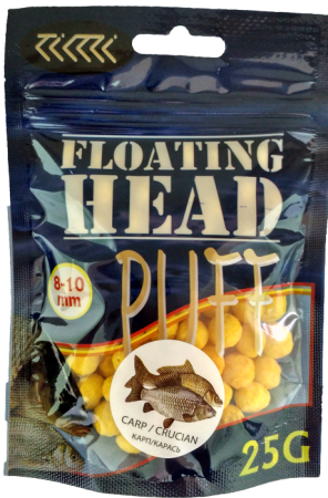 Плавающая насадка PUFF воздушное тесто 8-10 мм.КАРП- КАРАРЬ жёлтый