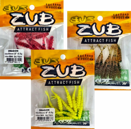 Приманка ZUB-Dragon 50мм(2") -10шт, (цвет 150) розовый