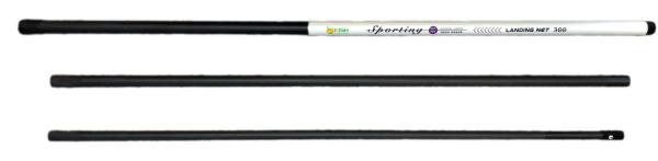 Рукоять для подсачека "Sporting" FISH CRYSTAL  телескопическая,  карбон 3 секций, 3,0 м.