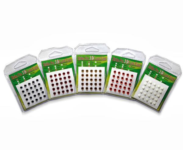 3D Lure Eyes STRIKE PRO Объемные глаза наклейки желтые (диаметр 50мм.) 25шт.