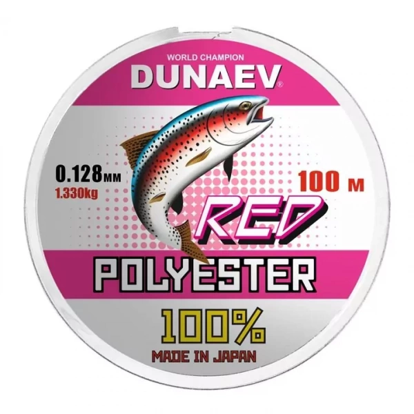 Леска Dunaev Polyester RED 0.128мм 100м Леска Dunaev Polyester RED 0.128мм 100м