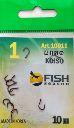 Крючок KOISO-RING №1 с ушком, покрытие BN (10 шт)