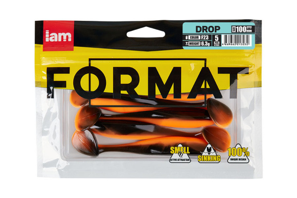 Силиконовая приманка FORMAT DROP 100mm (5шт.) цвет F23 Силиконовая приманка FORMAT DROP 100mm (5шт.) цвет F23