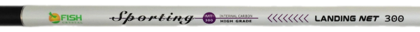 Рукоять для подсачека "Sporting" FISH CRYSTAL  телескопическая,  карбон 3 секций, 3,0 м.