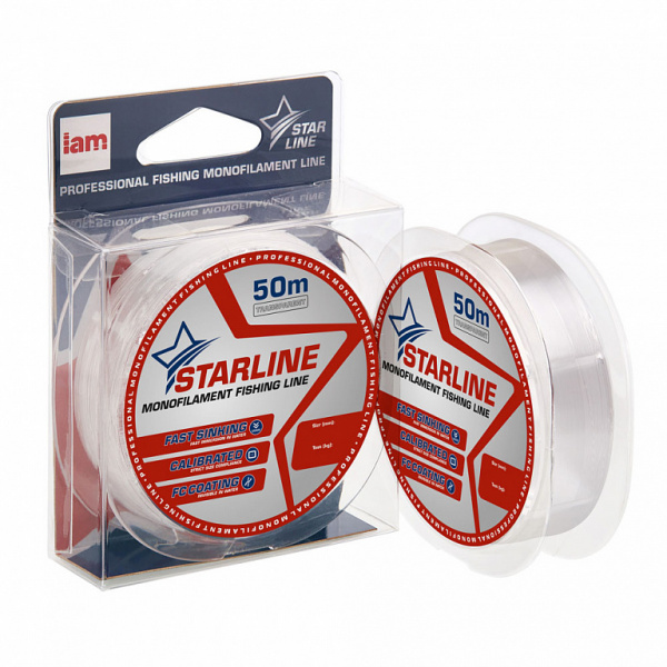 Монофильная леска STARLINE  50m (transparent) d0.203 Монофильная леска STARLINE  50m (transparent) d0.203