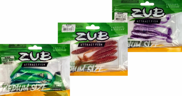 Приманка ZUB-BLEAK  90мм(3,5")-5шт, (цвет 250) морковный с блестками