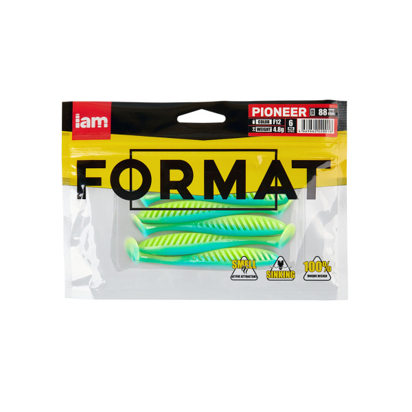 Силиконовая приманка FORMAT PIONEER 88mm (6шт.) цвет F12
