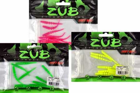 Приманка ZUB-CRAZY LEECH  50мм(2")-10 шт, (цвет 503) коричневый с блестками