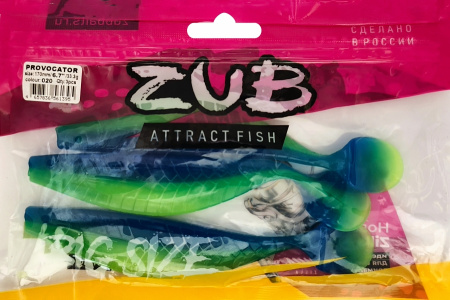 Приманка ZUB-PROVOCATOR 170мм(6,7")-3шт, (цвет 020) синий верх - желтый низ