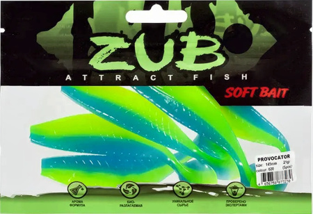 Приманка ZUB-PROVOCATOR 145мм(5,7")-5шт, (цвет 020) синий верх - желтый низ