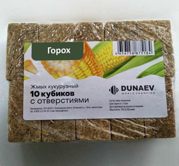Жмых DUNAEV кукурузный Горох 300г.