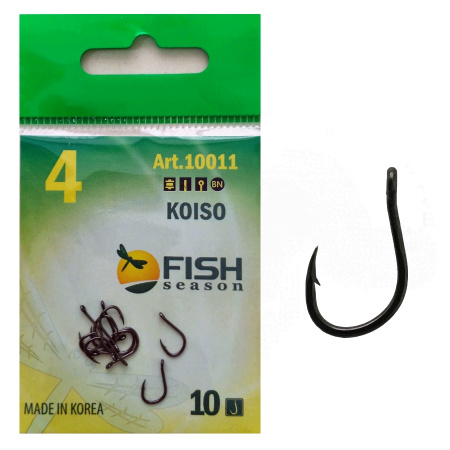 Крючок KOISO-RING №4 с ушком, покрытие BN (10 шт)