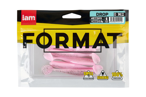 Силиконовая приманка FORMAT DROP  74mm (6шт.) цвет F11 Силиконовая приманка FORMAT DROP  74mm (6шт.) цвет F11