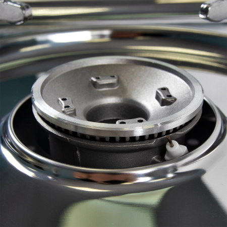 Плита наст. газовая "СЛЕДОПЫТ - DeluxE", (с подогревом) нерж. сталь/6/