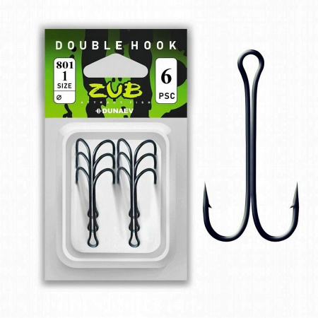 Крючок ZUB двойник 801 #1 (6 шт)