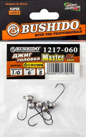 джиг-головка /BUSHIDO/  6,0гр. (кр.№1 CROWN) уп.5шт 1217-060