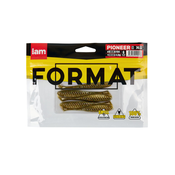 Силиконовая приманка FORMAT PIONEER 74mm (6шт.) цвет F04 Силиконовая приманка FORMAT PIONEER 74mm (6шт.) цвет F04