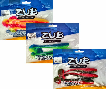 Приманка ZUB-BIGFOOT 133мм(5,2")-3шт, (цвет 403) зеленый светящийся