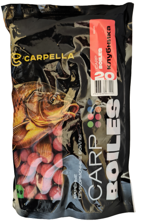 Бойлы CARPELLA Прикормочные Вареные 1кг, 20мм Клубника