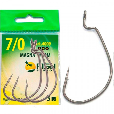 Крючок офсетный FS MAGNA WORM, №3/0 (5 шт)