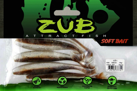 Приманка ZUB-IZI 140мм(5,5")-5шт, (цвет 031) карамель верх - натурал низ (в)