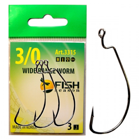 Крючок офсетный FS WIDE RANGE WORM с БОЛЬШИМ ухом, №1 (4 шт)