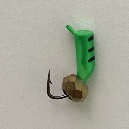 Безнасадка 2,5 зелёный, гр шарик, 0,6гр. золото