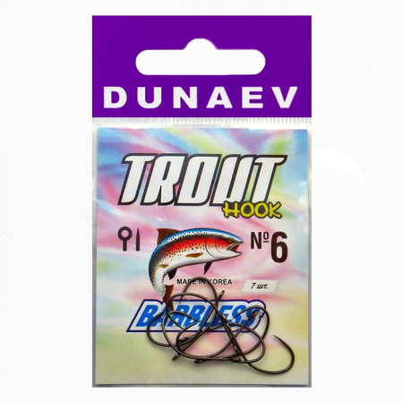 Крючок Dunaev Trout Barbless #6 (упак. 7 шт)