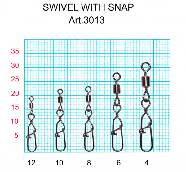 Вертлюжок с застежкой Germany-B, №6 (15 кг), (упак. 7 шт)